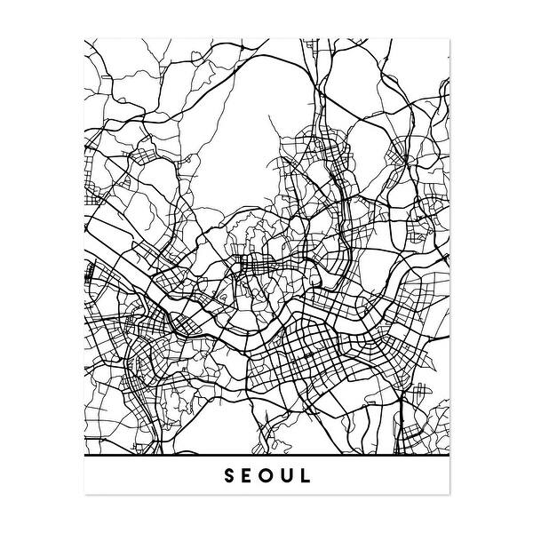 Seoul South Korea Maps Coordinates Urban Art Print/Poster Bed Bath