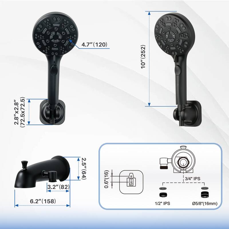 WOWOW Integrated Diverter Bathtub Spout with Handshower