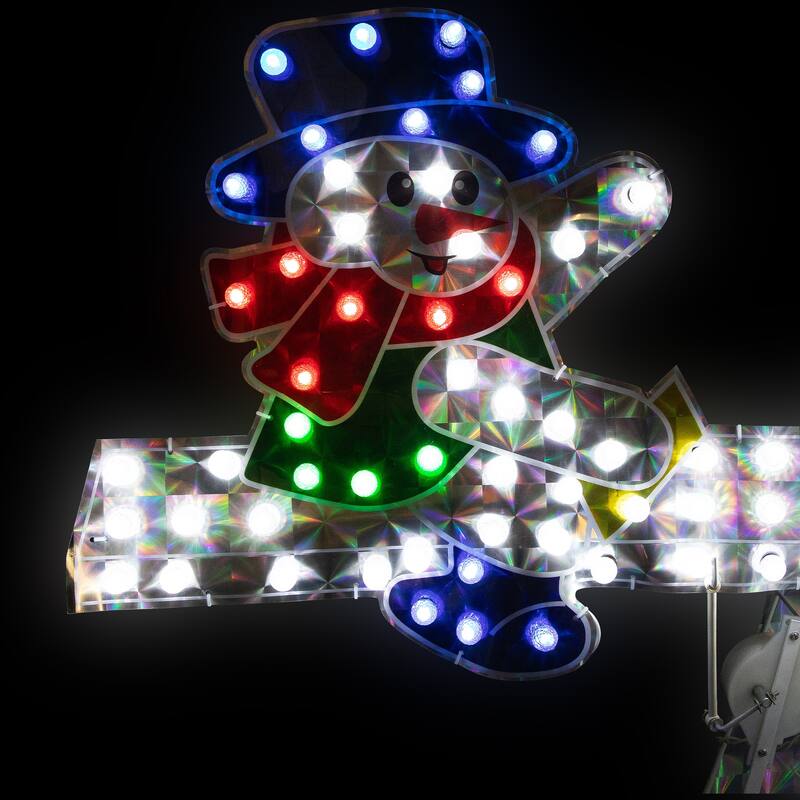 48" Yellow Red Holographic Snowmen on See Saw Outdoor Christmas Decor - Multi