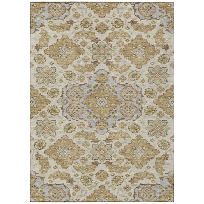 HomeRoots Medallion Traditional Rectangle Outdoor Rug