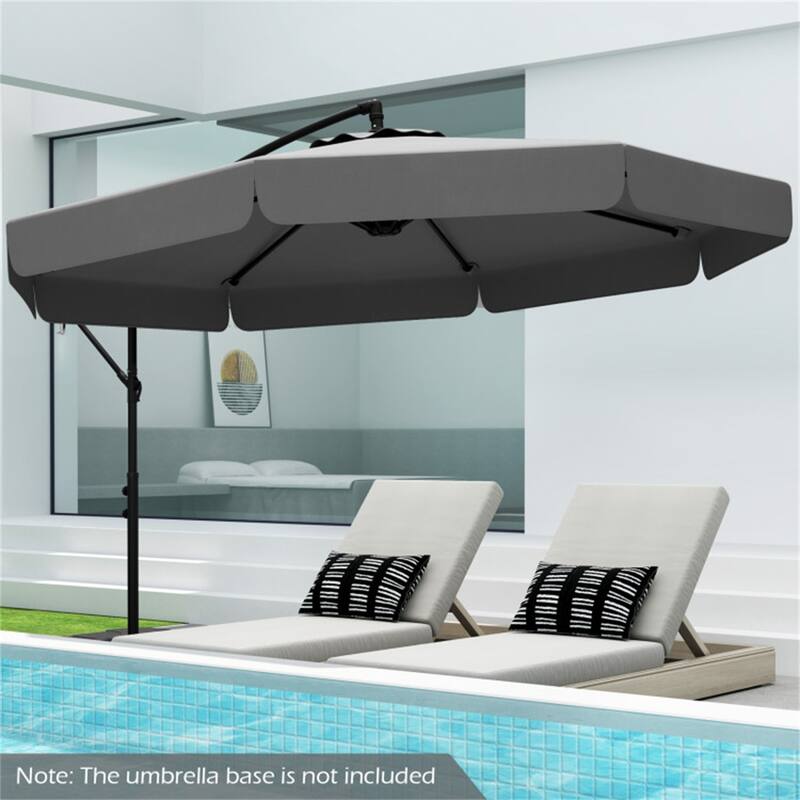 10ft Patio Cantilever Umbrella with Crank Handle and Adjustable Tilt Protective Cover Included