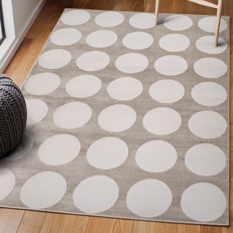 JONATHAN Y Damon Modern Geometric Circle Dot High-Low Area Rug