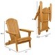 preview thumbnail 9 of 7, Folding Wooden Lounger Chair with Natural Finish for Patio Garden