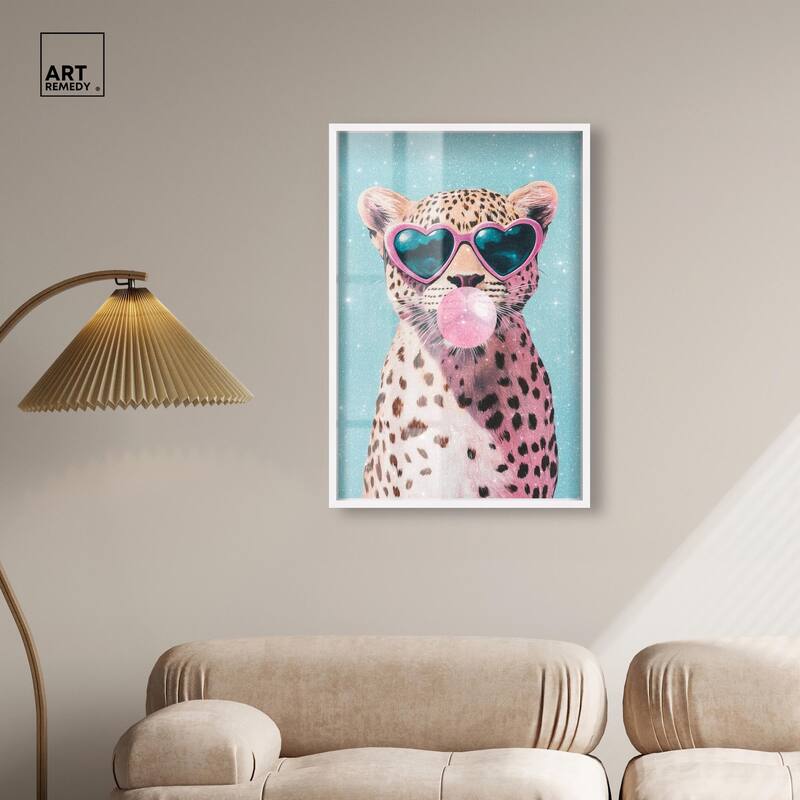 Pastel Cheetah Bubblegum Shadowbox by Art Remedy