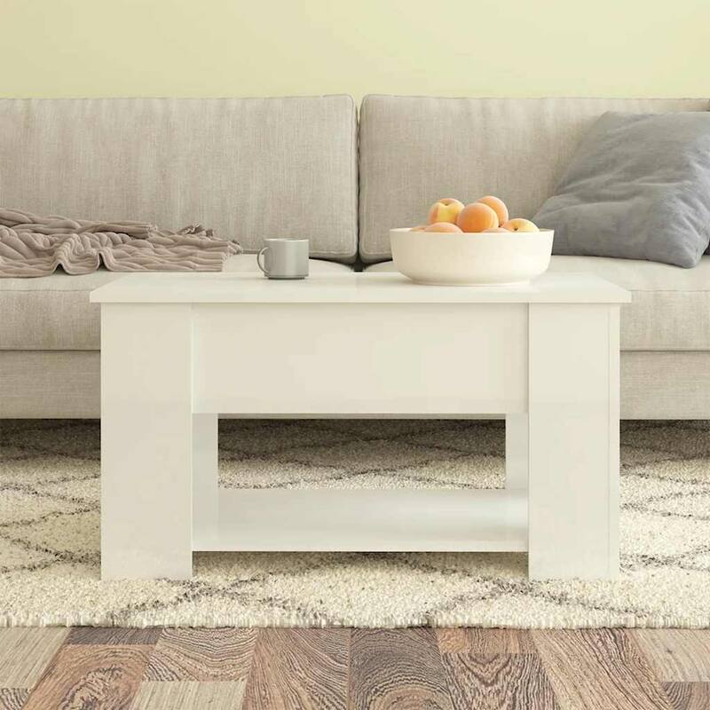 vidaXL Coffee Table Lift Top End Table Accent Side Sofa Table Engineered Wood - 31.1" x 19.3" x 16.1"