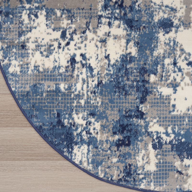 Nourison Grafix Indoor Blue Abstract Area Rug