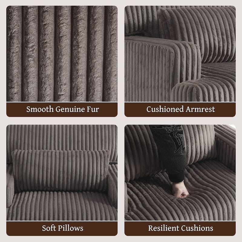 Oversized Chaise Longue Accent Chair with Ottoman
