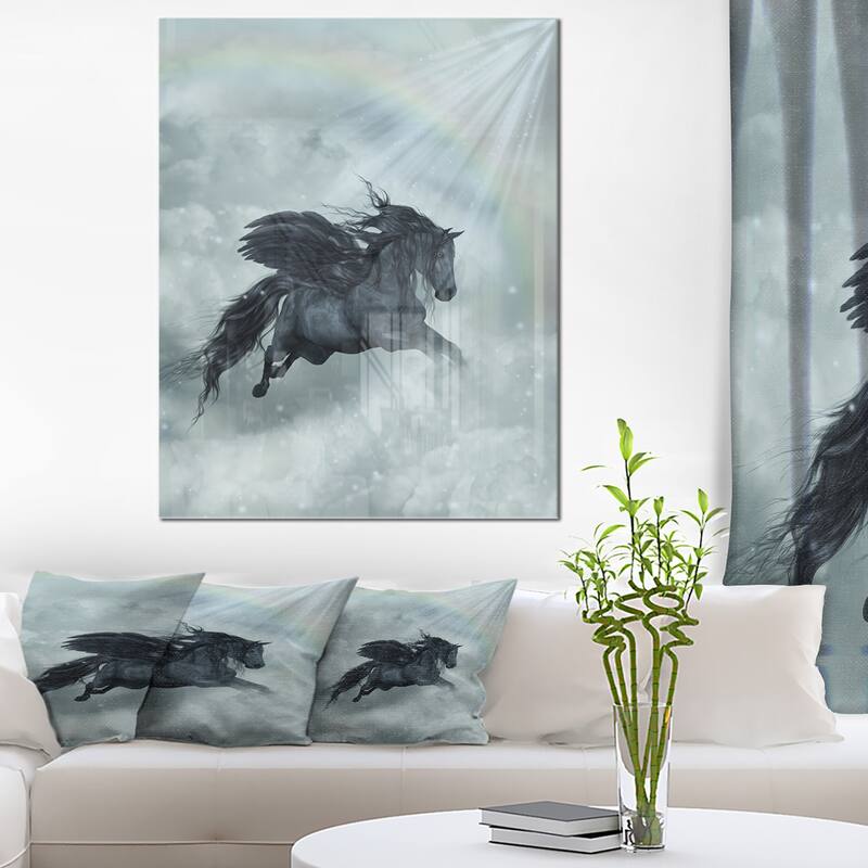 Pegasus in the Heaven - Animal Art Glossy Metal Wall Art