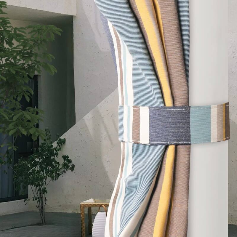 Outdoor Stripe Privacy Protected Grommet Panel
