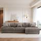 118.4"W Plush Modular Sectional Sofa with Pillows - 3 Piece Brown - Right Facing