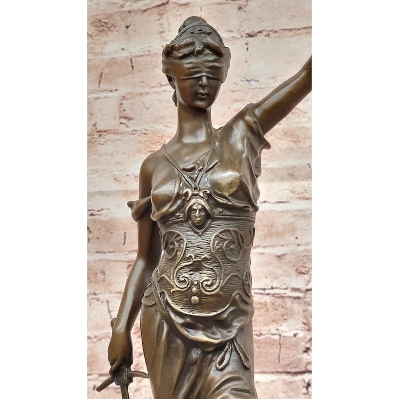 Blind Lady Of Justice Themis Bronze Statue Sculpture Law Attorney Art Gift Justica