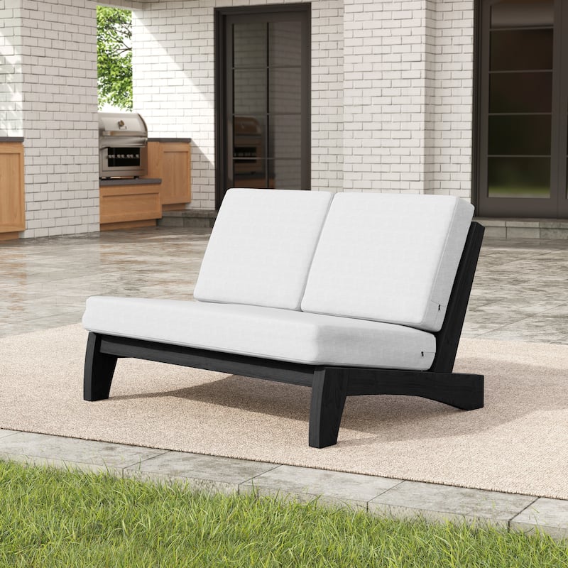 Outdoor Patio Furniture Acacia Wood Club Chair Set with All-Weather Cushions
