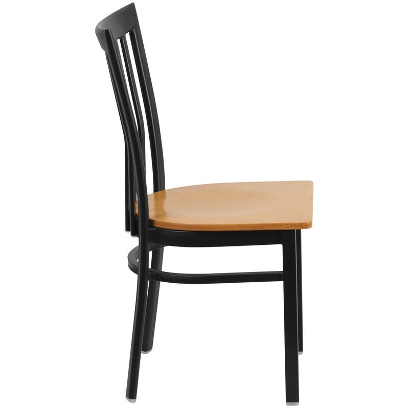 School House Back Metal Restaurant Chair - 17.25"W x 18.75"D x 34.75"H - 17.25"W x 18.75"D x 34.75"H