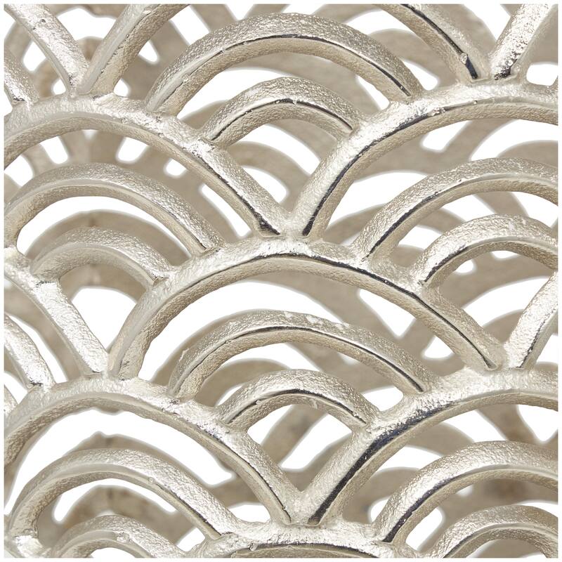 Aluminum Metal Geometric Art Deco Inspired Decorative Vase with Arch Designs - Set of 2 Gold or Silver - Roche River Decor