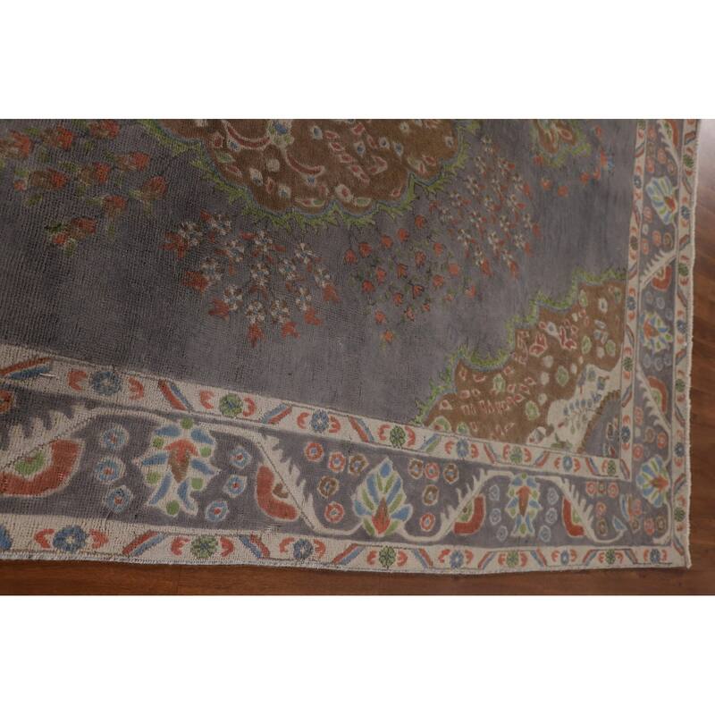 Over-Dyed Tabriz Persian Vintage Area Rug Hand-Knotted Wool Carpet - 8'1"x 10'8"