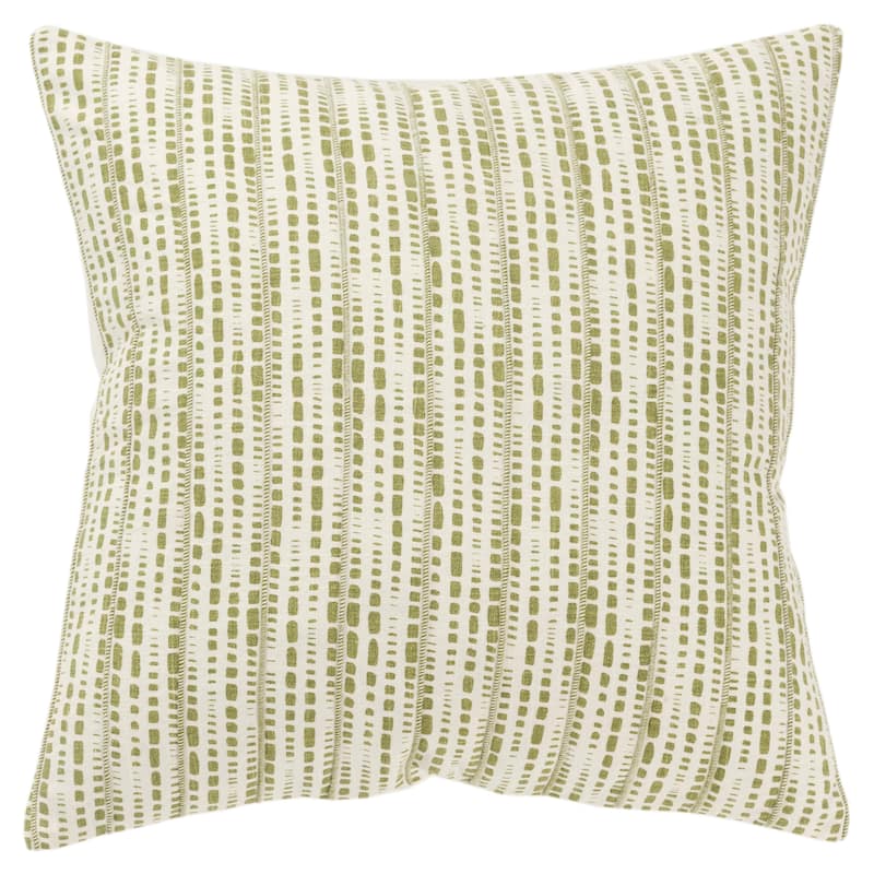 Rizzy Home Transitional Ivory Decorative Pillow Cover 20" x 20" - Ivory Green