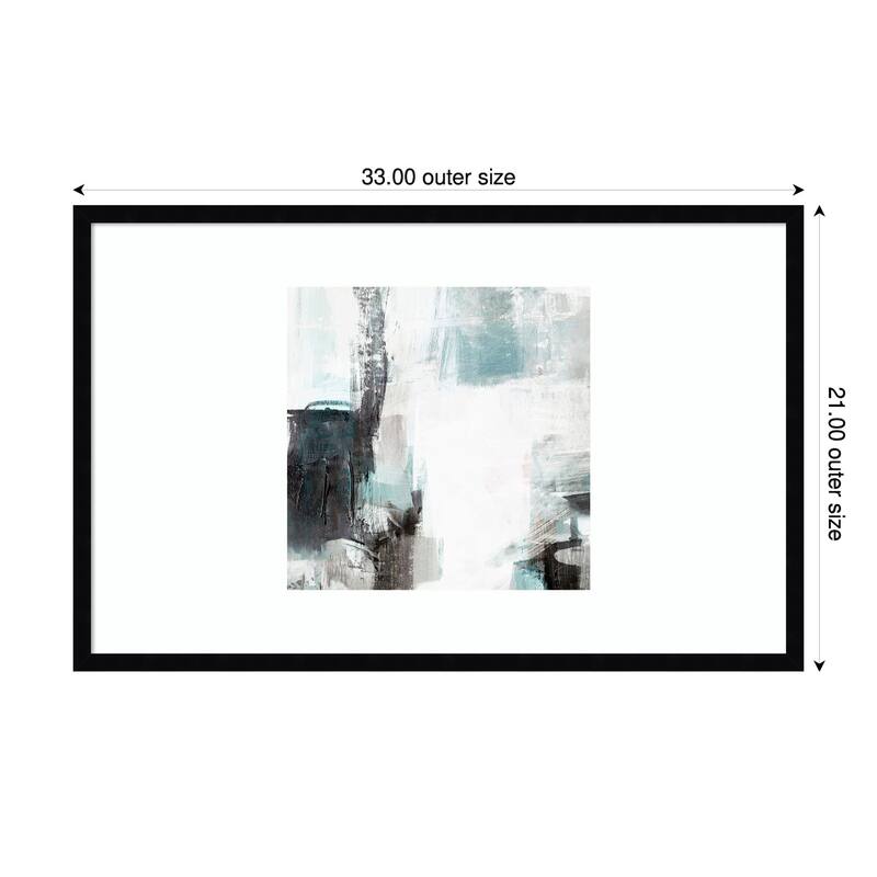 Misty Reflections on Still Water No. 2 by Hannah Dawson Wood Framed Wall Art Print - 33 x 21 in