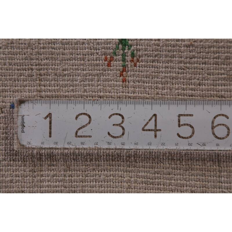 Hand Knotted Oriental 100% Wool Carpet Tribal Animal Pictorial Beige & Ivories Gabbeh Area Rug - 5' 0'' X 3' 0''