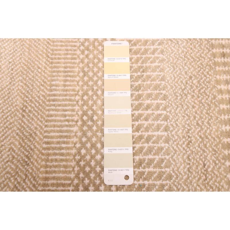 ECARPETGALLERY Hand-knotted Finest Silk Shadow Khaki Silk, Wool Rug - 8'11 x 12'2