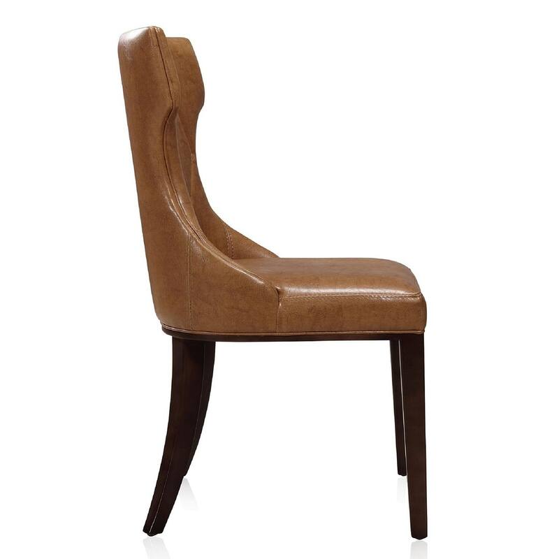 Reine Black and Walnut Velvet Dining Chair (Set of Two)