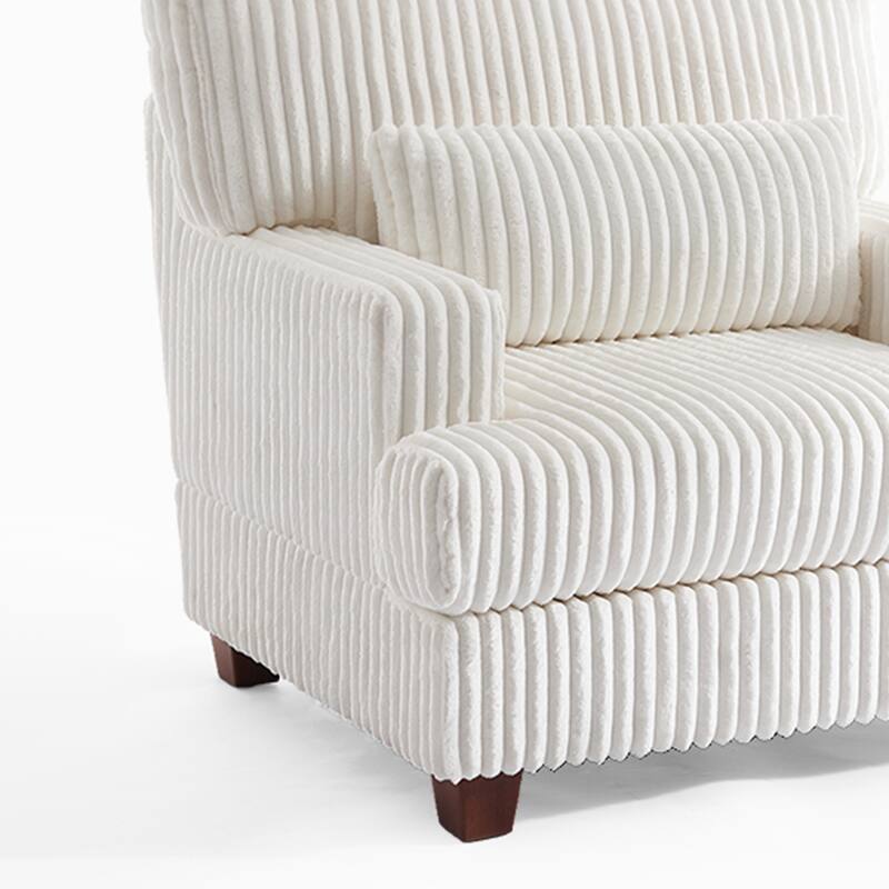 36" Wide Oversized Upholstered Chaise Lounge Accent Chair with Ottoman