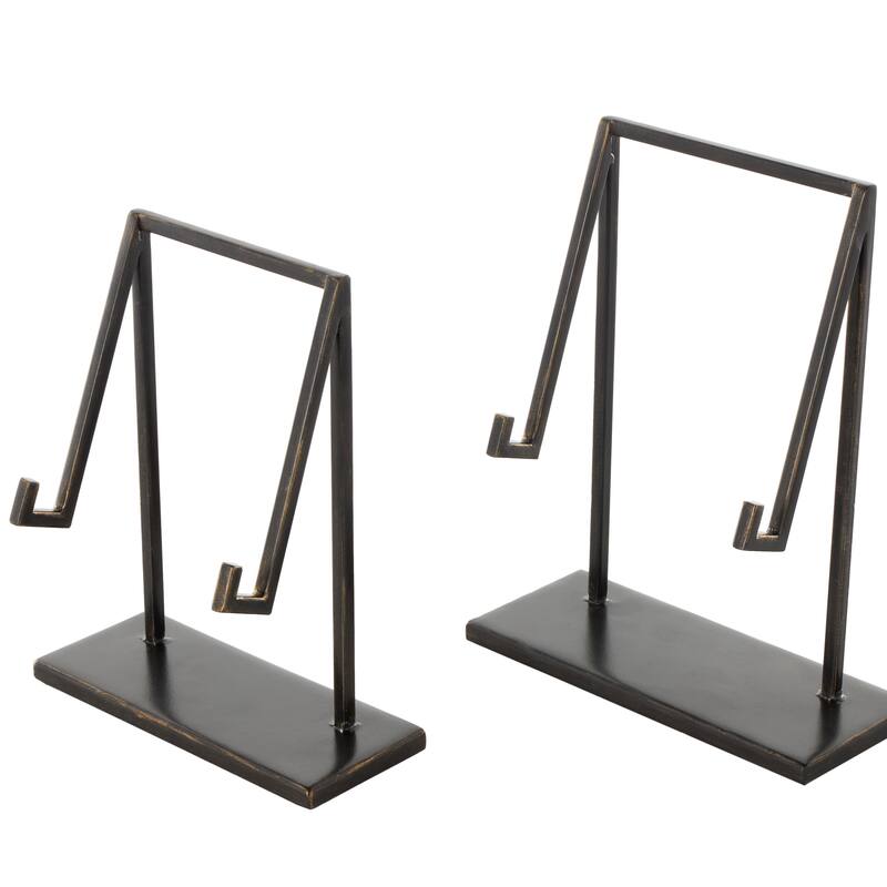 Black Metal Modern Abstract Display Easel (Set of 2)