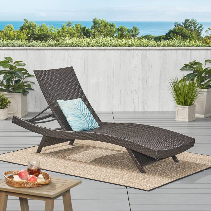 Roomfitters Outdoor Wicker Chaise Lounge Set, Adjustable Reclining Patio Loungers, Weather-Resistant Rattan