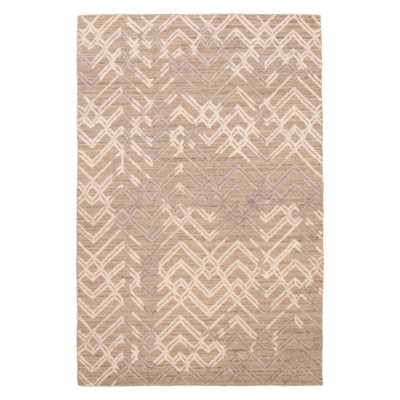 ECARPETGALLERY Hand-knotted Tangier Taupe Wool Rug - 5'2 x 7'11 - Taupe - 5'2 x 7'11