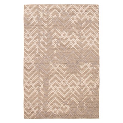 ECARPETGALLERY Hand-knotted Tangier Taupe Wool Rug - 5'2 x 7'11