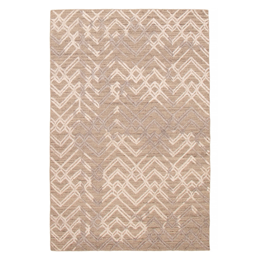 ECARPETGALLERY Hand-knotted Tangier Taupe Wool Rug - 5'2 x 7'11