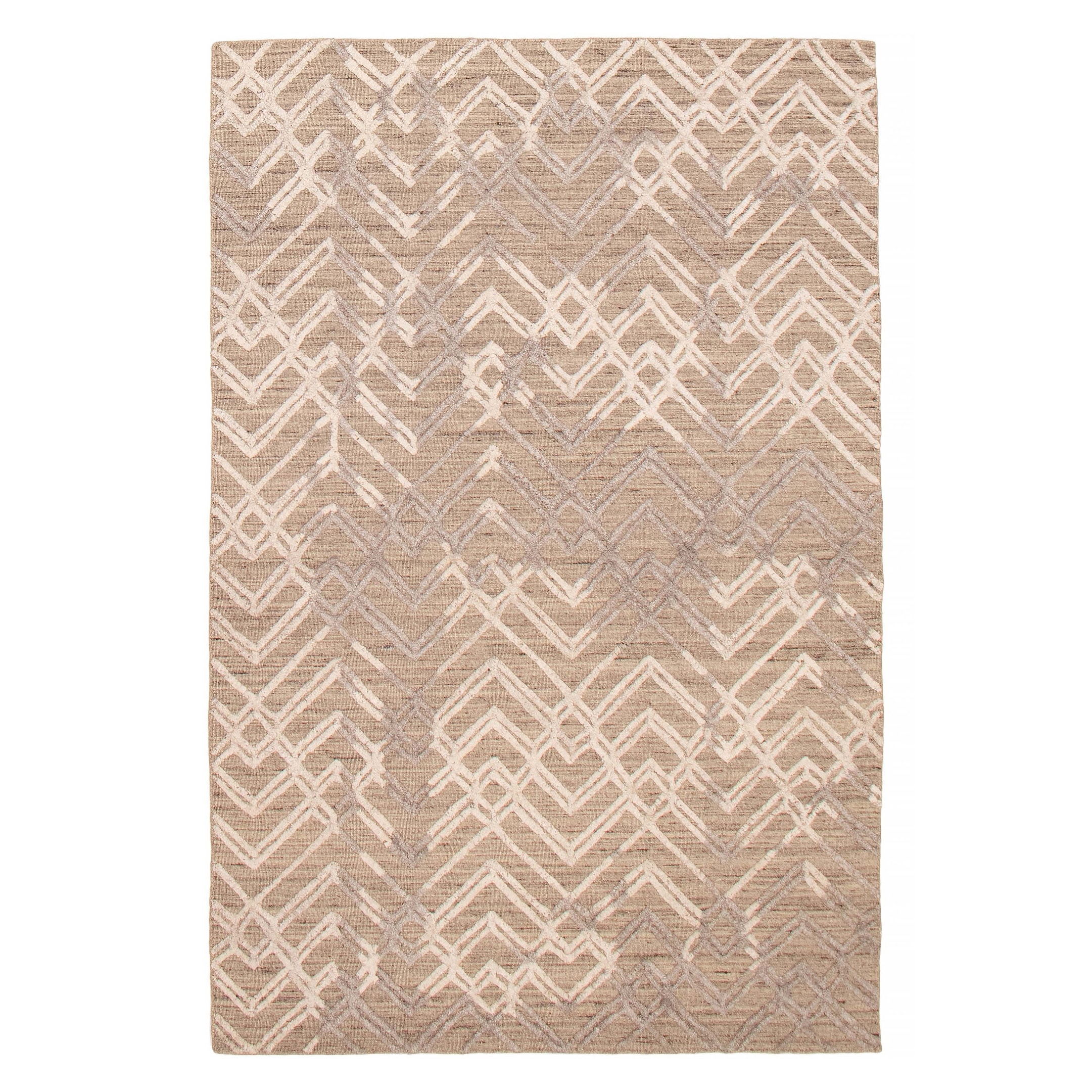 ECARPETGALLERY Hand-knotted Tangier Taupe Wool Rug - 5'2 x 7'11