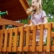 preview thumbnail 14 of 30, Gorilla Playsets Pioneer Peak Wooden Swing Set with Clatter Bridge and Tire Swing