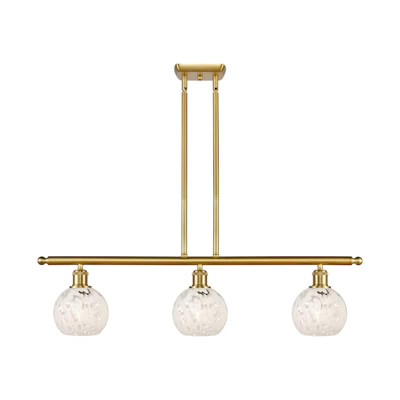 Innovations Lighting 516-3I-9-36-White Mouchette-Indoor Pendant White - Satin Gold / White Mouchette