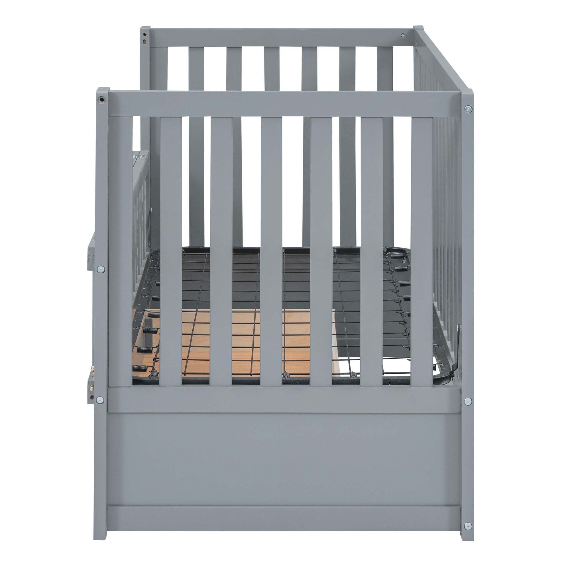 Gray 2 in 1 Convertible Crib with Trundle Drawers and 3 Height Options Bed Bath Beyond 39425520