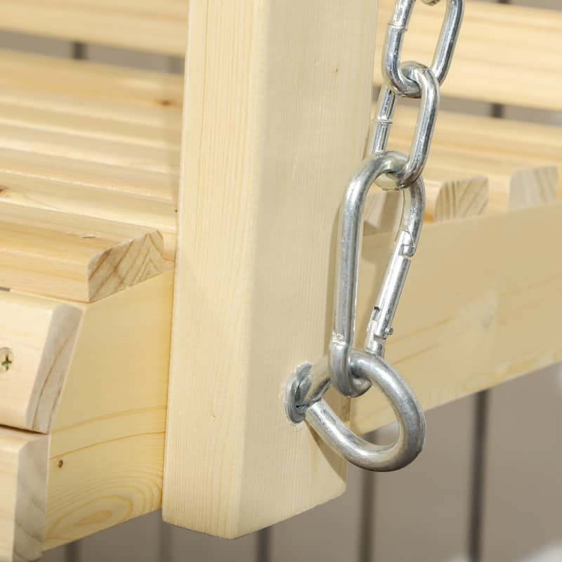 Outsunny 2-Seater Porch Swing, Hanging Outdoor Swing Bench with Metal Chains and Wide Armrests