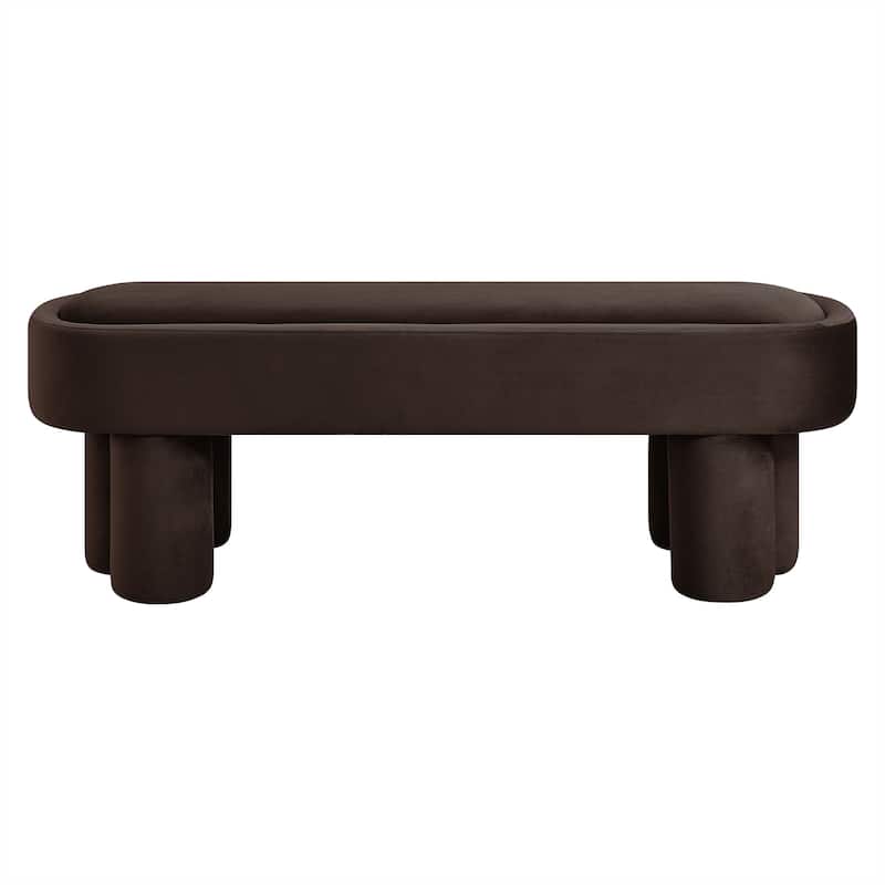 Mossi Oval Performance Velvet Accent Bench