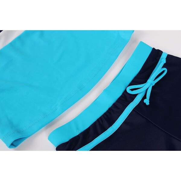 JerrisApparel Little Girls Summer Two Piece Boyshort Tankini Kids Swimsuit