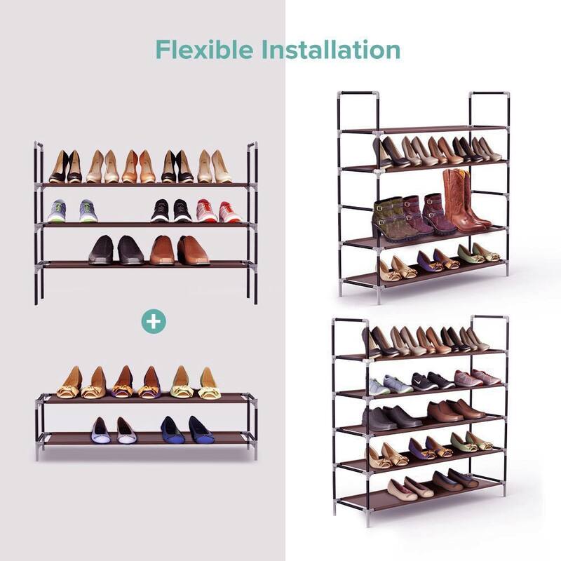 5-tier Non-Woven Shoe Rack Organizer Cabinet