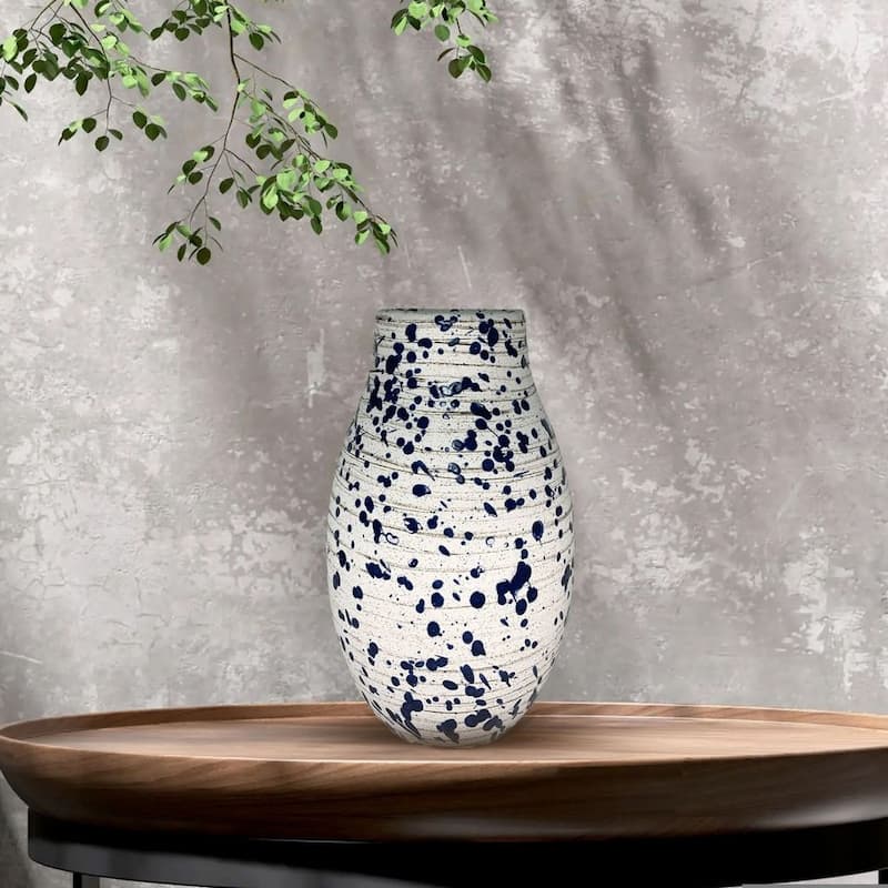 Ceramic Blue Speckled Vase