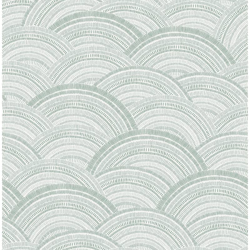 A-Street Prints Encircle Sea Green Geometric Wallpaper