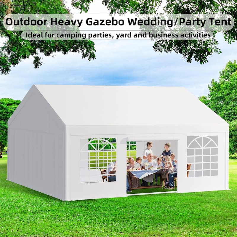 Outdoor Wedding Canopy Tents for Parties with Removable Sidewalls & 3 Storage Bags, Waterproof Gazebo Shelter