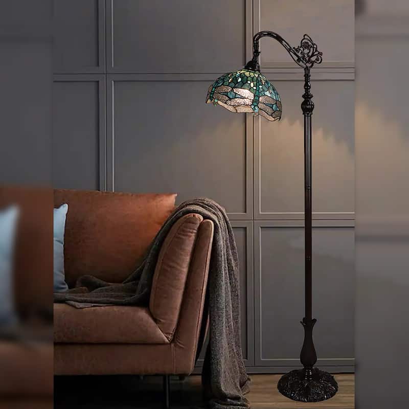 Tiffany Style Floor Lamp With Dragonfly Shade