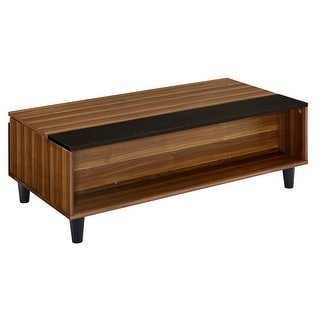 View of Walnut and Black Lift-top Coffee Table - Bed Bath & Beyond - 43469880