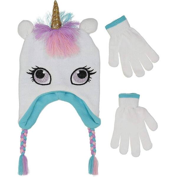 Shop Addie Tate Girls 4 6x Unicorn Hat Glove Set Overstock