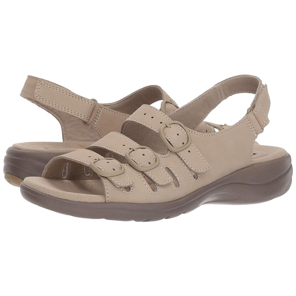 Shop CLARKS Women�s Saylie Quartz Sandal, Sand Nubuck, 5.5