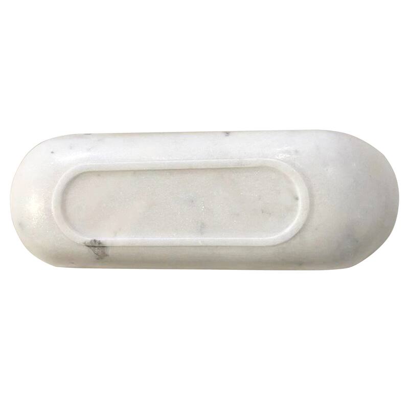 Artissance Nature White Marble Oval Bowl, 27 Inch Width