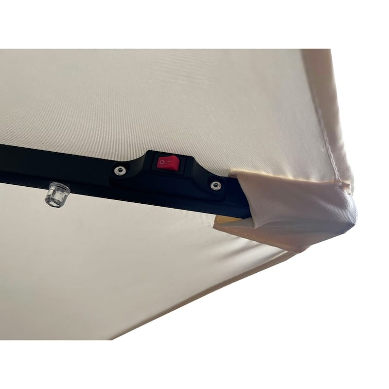 Willry Solar-Powered LED Offset Patio Umbrella with Easy Crank Lift, Tie Closure for Gardens, Balconies, Decks, Swimming pools