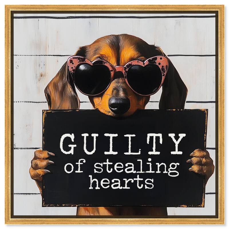 Guilty of Stealing Hearts Canvas by Art Remedy - Gold - 20" x 20"