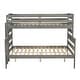 preview thumbnail 21 of 22, Twin over Full Size Solid Wood Bunk Bed with Ladder & Fence