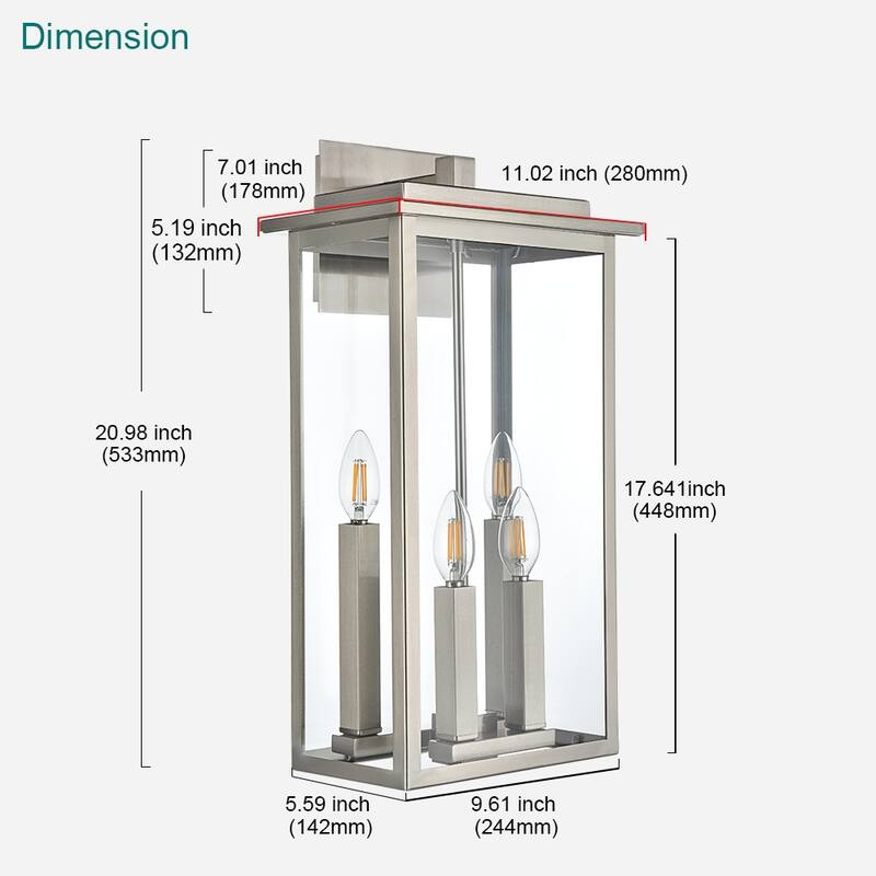 Outdoor Light Fixutre Farmhouse Wall Lantern Sconce with Clear Glass